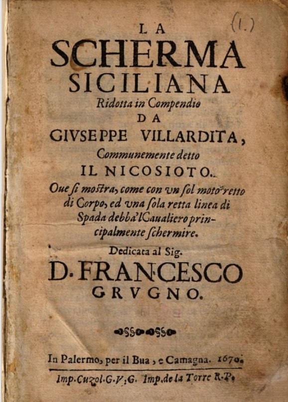 Франческо Виллардита (Francesco Villardita) 01.09.2019 3 «La scherma siciliana ridotta in compendio